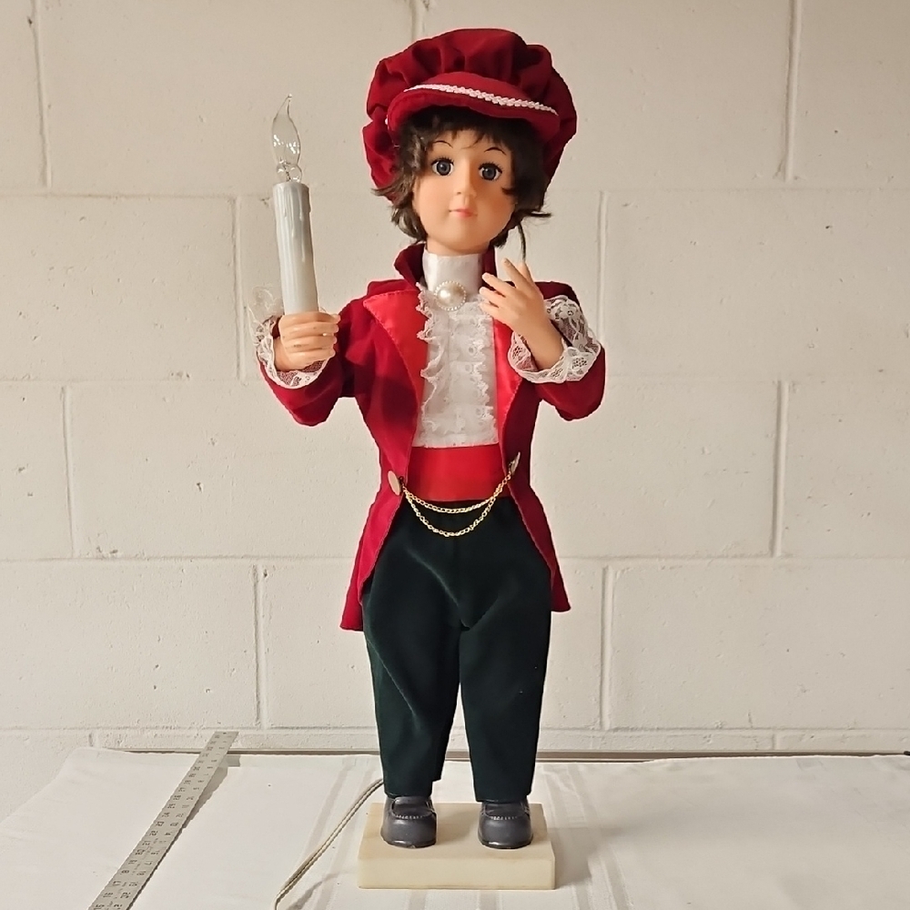 Annimsted Red and Green Holiday Doll with Candle
